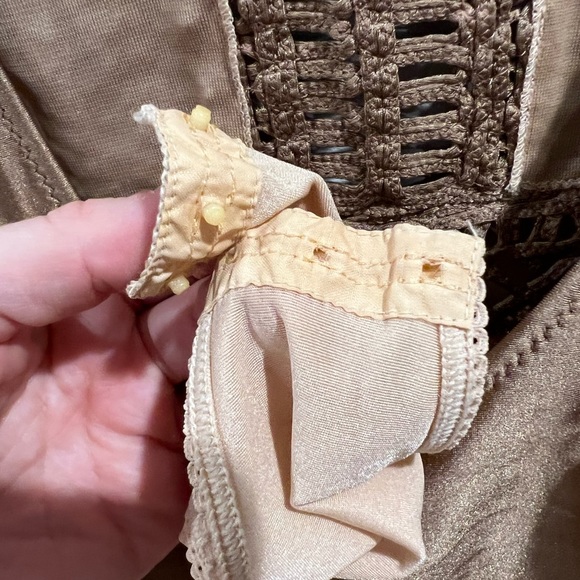 Vintage La Perla brown macrame ruched dress - Picture 7 of 10